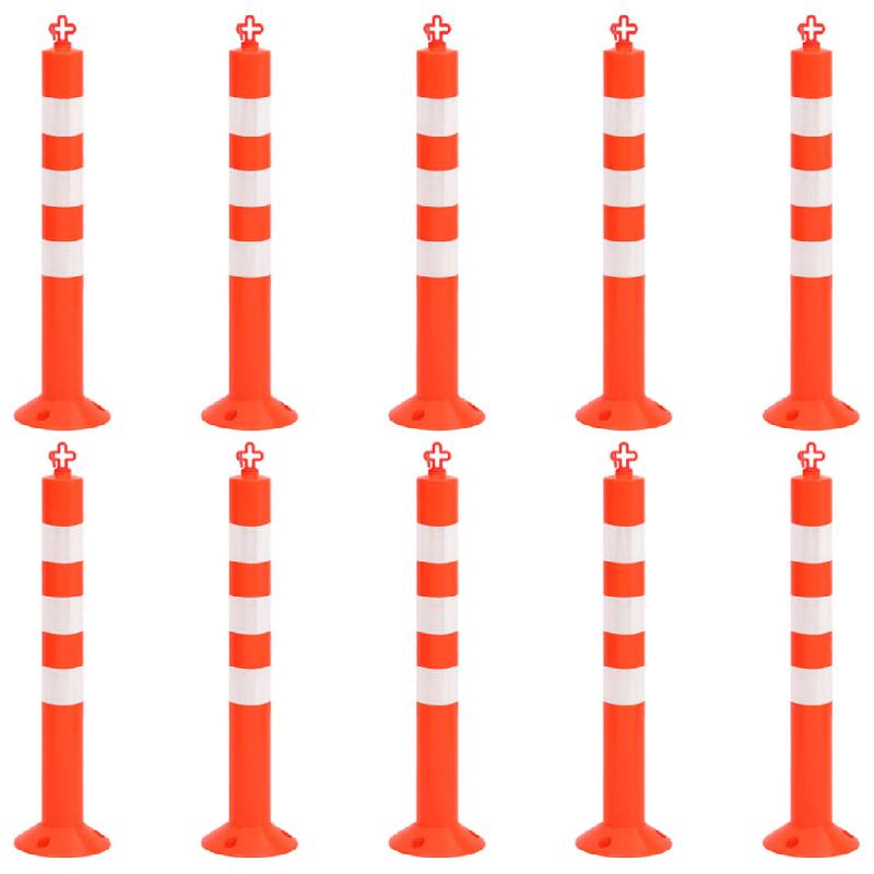 Vidaxl bornes de contrôle du trafic 10 pcs avec chaîne 75 cm pe 150964_0