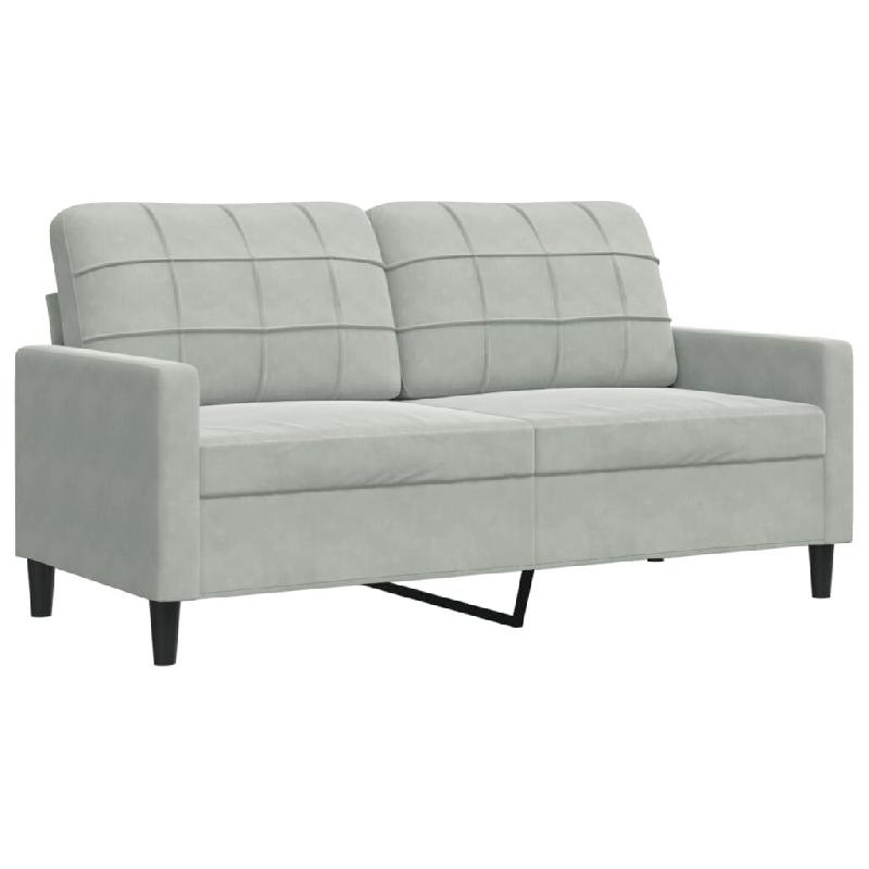 VidaXL Canapé à 2 places Gris clair 140 cm Velours Modèle Merlissex - 4007624_0
