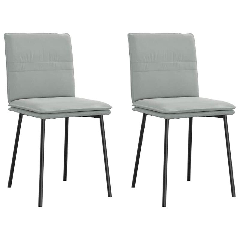 VidaXL Chaises à manger lot de 2 Gris clair Velours Modèle Vega StudioDesk Mixte - 4101244_0