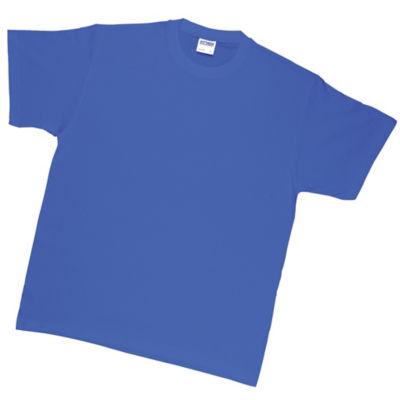 2 T-shirts manches courtes 100% coton bleu roi, taille XL_0