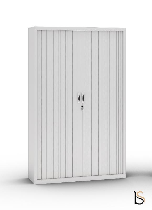 Armoire haute à portes rideaux teinte unie - GAPSA - 80, Gris aluminium_0