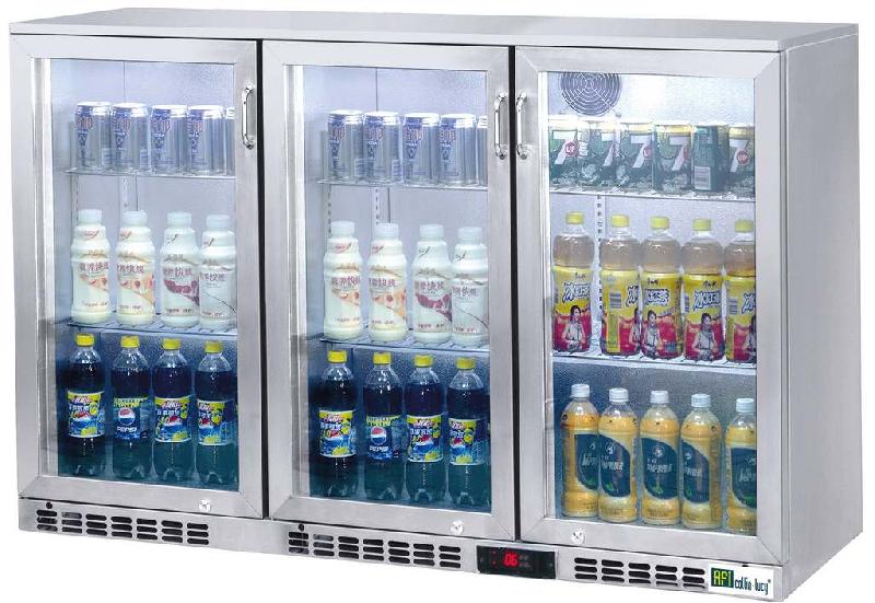 Arrière-bar réfrigéré inox 3 portes vitrées battantes température 0... - PC3BI_0