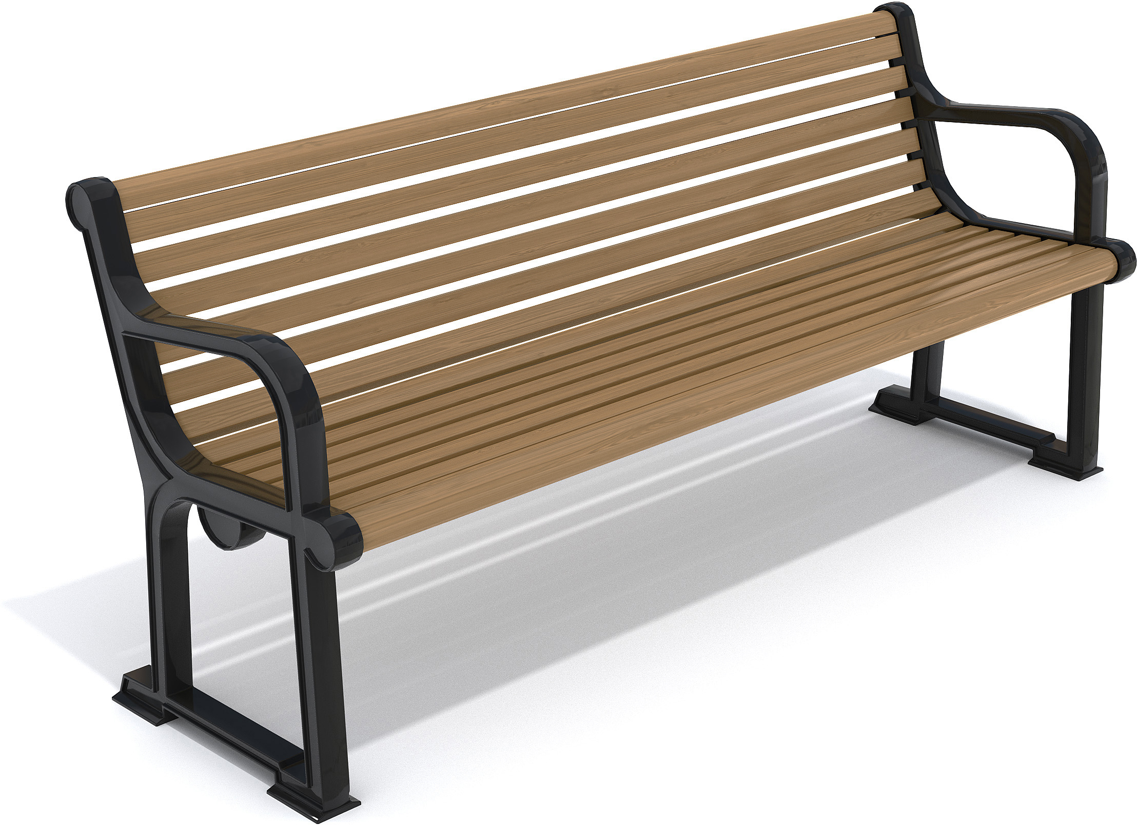 Banc public Gripsholm réf 8037041 - Hags - brun/noir, 1900 mm de long_0