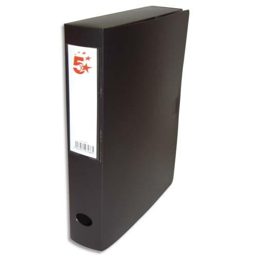 BOÎTE DE CLASSEMENT - DOS DE 6 CM - EN POLYPROPYLENE 7/10E - FERMETURE CLIP - NOIR