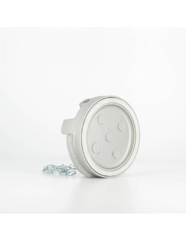 Bouchon sans verrou en aluminium cadenassable - Ø 40 mm avec chainette pour demi-raccord symétrique_0