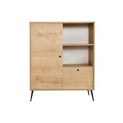 Buffet en aggloméré Calvin 2 portes et étagères Hanah Home - marron 8684283661800_0