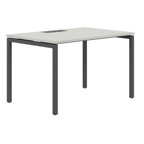BUREAU DROIT 140 CM PIEDS U GRIS/ANTHRACITE MANUTAN