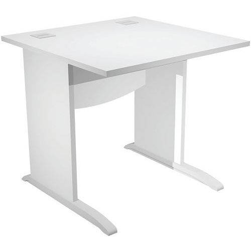 BUREAU DROIT AVEC PIEDS L EN BOIS VISUAL - 80 CM - BLANC - ARTARREDI