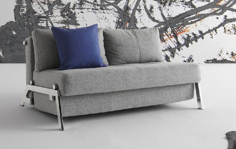 Canapé-lit design INNOVATION LIVING - Cubed 02 Chrome convertible 200x140 cm - Tissu Twist Granite_0