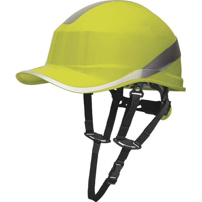 Casque de chantier ABS style casquette baseball - Diamond5up avec jugulaire et bande rétro-réfléchissante_0