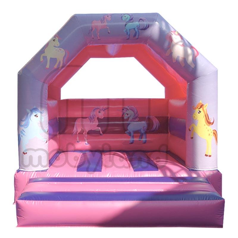 Château gonflable Poneys princesse - Réf.BNC09-LI - Dimensions 4,5x4x4m - Sécurité CE EN 14960_0