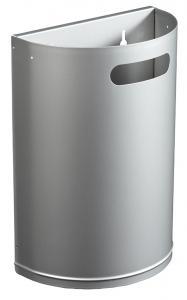 Corbeille publique décrochable 20L Arkea Essentiel gris métal RAL 9006 - Acier poudré anti-UV_0