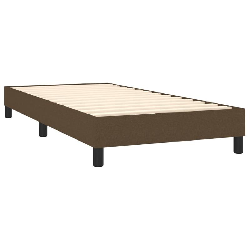 Décoshop26 - Sommier à lattes sur pieds cadre de lit 80x200 cm tissu marron foncé TDL0207053 - marron 3001157888005_0