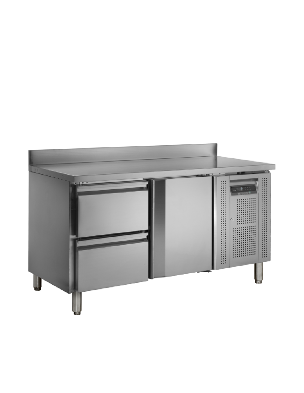 Desserte réfrigérée positive - 2 tiroirs 1 porte - Inox AISI304 - Température +2°C à +10°C - Référence CK7220_0