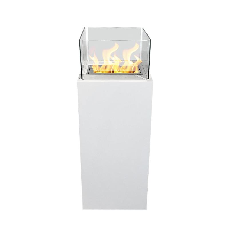 Divina Fire Cheminée au bioéthanol sur pied pour intérieur et extérieur Ischia Blanc 40x40x115 - blanc 8055829982510_0