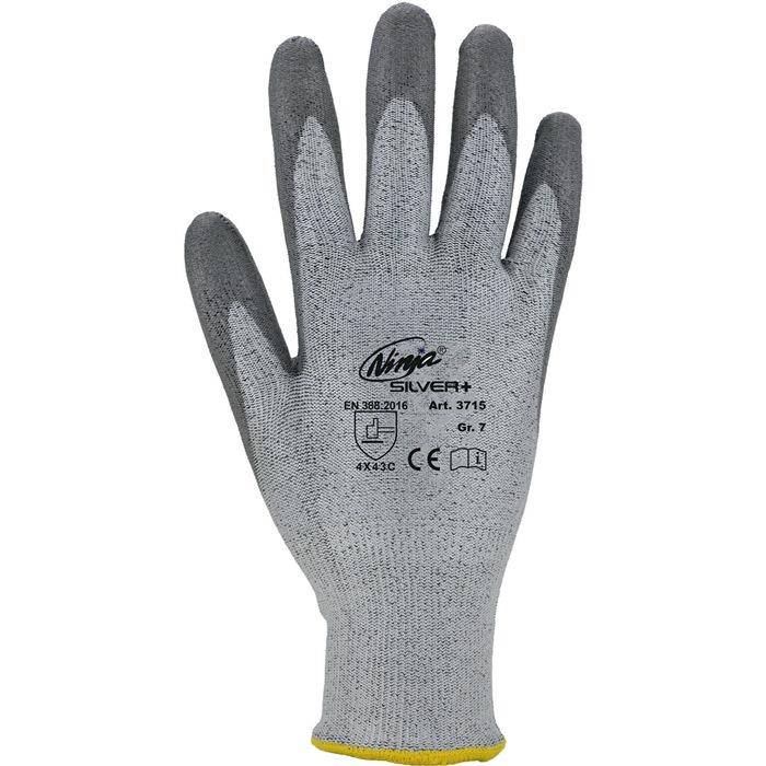 Gants de protection anti-coupures Ninja taille 10 gris EN 388 Cat. II - HPPE/PA/fibres de verre/EL - 12 paires ASATEX_0