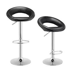 Helloshop26 - Lot de 2 tabourets de bar modernes réglables en hauteur rotatifs à 360° base antidérapante repose-pieds en métal pour 20_0004906 -_0