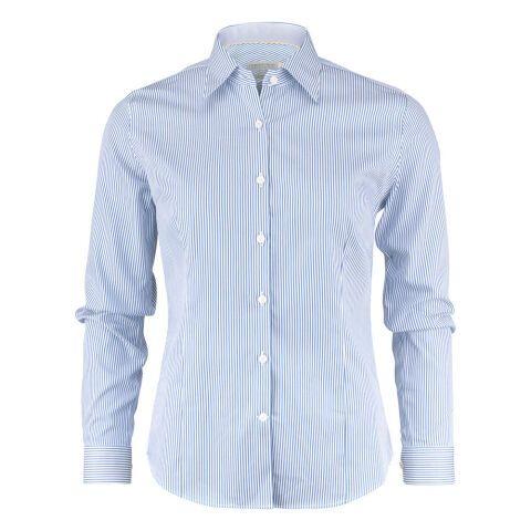 J.HARVEST & FROST YB50 TWILL WOMAN CHEMISE FEMMES BLEU CIEL/RAYURE - TAILLE XXL