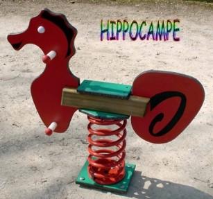 Jeu sur ressort Hippocampe en pin nord rouge - 1 place - Pour les enfants de 2 à 7 ans_0