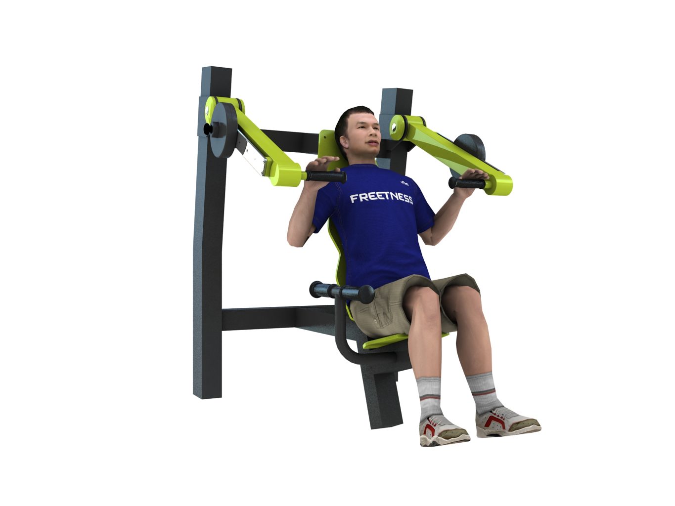 Appareil de musculation extérieur en acier galvanisé - Gamme Lest - Shoulder press incliné_0