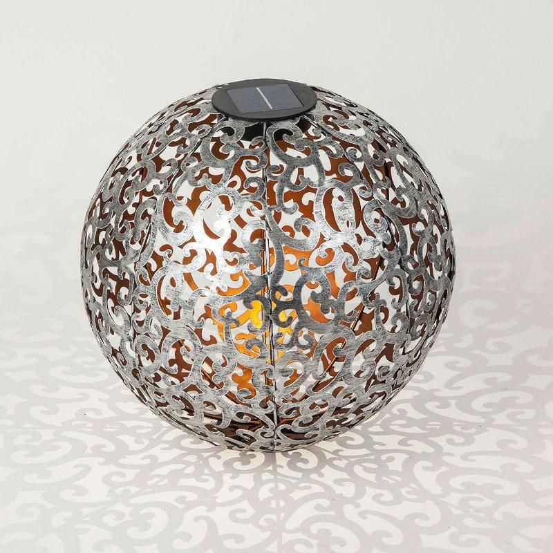 LINDBY EDUTA LAMPE SOLAIRE LED DÉCO ARGENTÉE-DORÉE