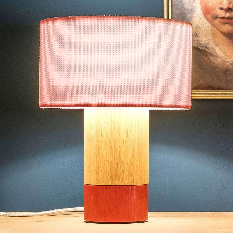 DOMUS LAMPE TABLE KLIPPA CORAIL CHINTZ ROSE POUDRÉ 31 CM