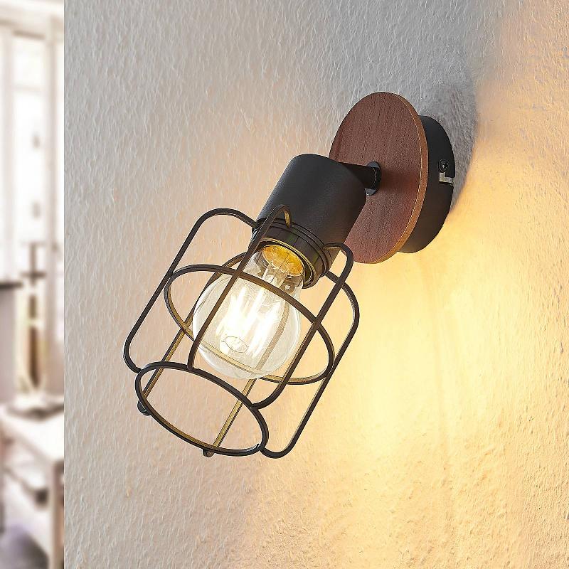 LINDBY TELMOS SPOT MURAL AVEC UN ABAT-JOUR CAGE