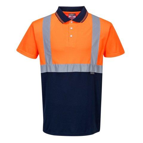 LOT DE 2 - PORTWEST S479 POLO BICOLORE ORANGE/MARINE - TAILLE 4XL