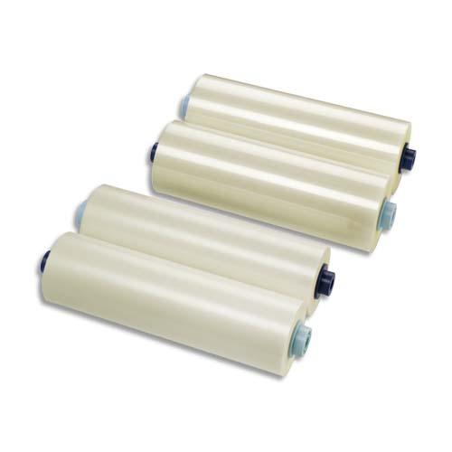 LOT DE 2 ROULEAUX DE FILM BRILLANT 75 MICRONS PAR FACE SOIT 150 MICRONS 305MMX150M 3400927EZ