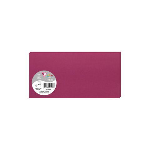 LOT DE 3 - PAQUET DE 25 CARTES SIMPLES POLLEN 106X213MM 210G/M² - FRAMBOISE