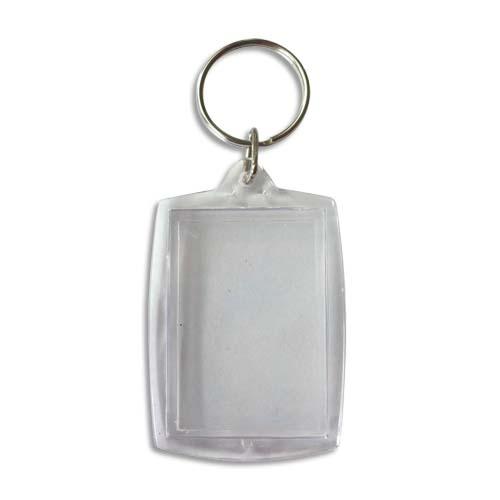 LOT DE 6 PORTE-CLÉS RECTANGLE TRANSPARENTS À DÉCORER FORMAT 50 X 40 MM - LOT DE 4