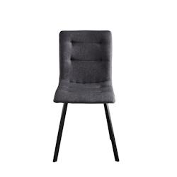 Möbilia Chaises de salle à manger Möbilia, lot de 2 | Revêtement en tissu | Pieds en acier | L 55,5 x P 47 x H 84,5 cm | Gris foncé-noir - gris t_0