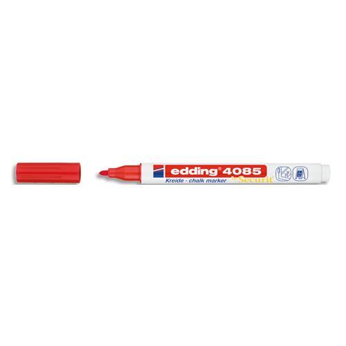 MARQUEUR CRAIE LIQUIDE EDDING E-4085 POINTE OGIVE 1-2MM BASE EAU - EFFACABLE CHIFFON HUMIDE - COLORIS ROUGE