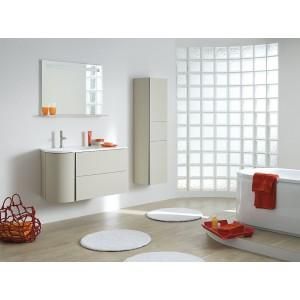 MEUBLE 100 CM 1 VASQUE À GAUCHE LAQUE SATINÉE + MIROIR BAILA SANIJURA