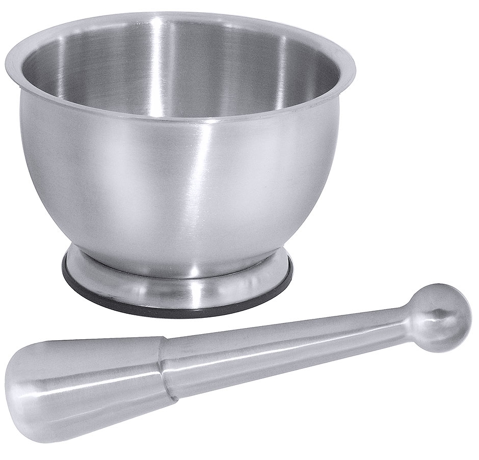 MORTIER AVEC PILON, INOX 18/10