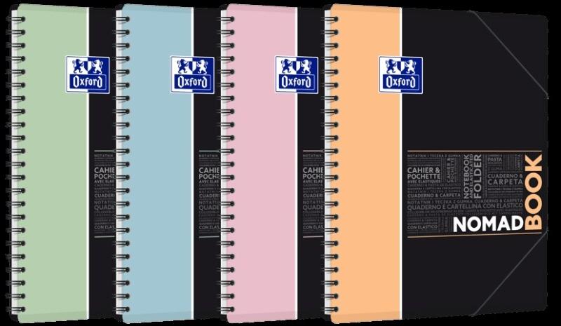 Oxford Lot de 5 Nomadbook Etudiants Pastel rel. Intégrale A4+, 160p./80 feuilles 90g/m², Séyès, coloris assortis (4) - 3020120222295_0