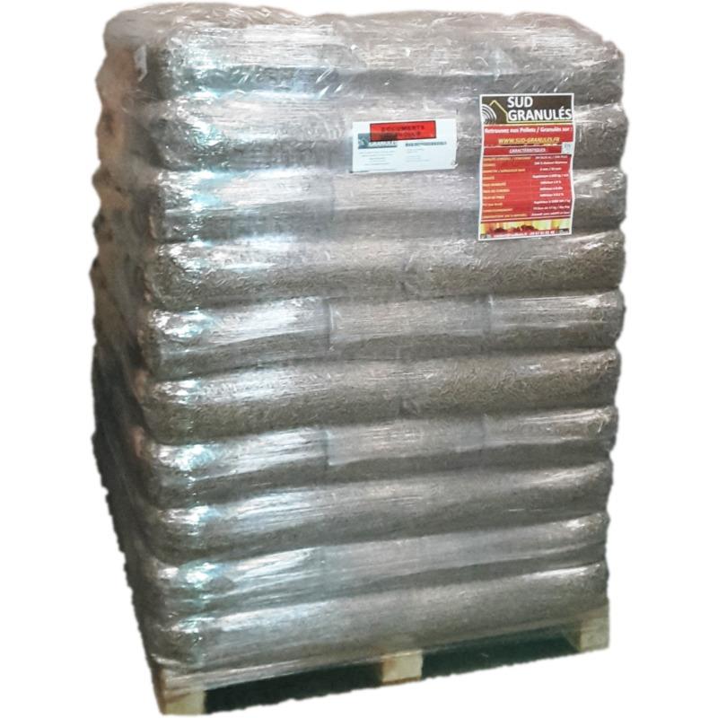 Palette de 72 Sacs de granulés de Bois 15 kg soit 1,08 T de Pellets de Bois  DIN + Sud Granulés Livraison Gratuite