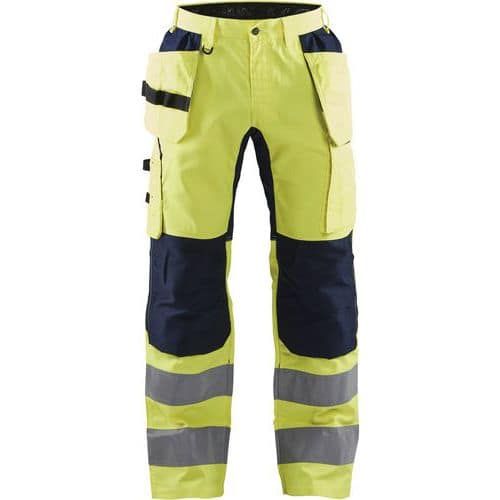 PANTALON ARTISAN STRETCH HAUTE VISIBILITÉ JAUNE/MARINE C66 - BLAKLADER