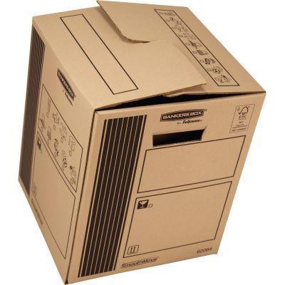 Paquet de 10 caisses de transport en carton ondulé - charge moyenne 40x32x32 - 25kg avec poignées renforcées_0