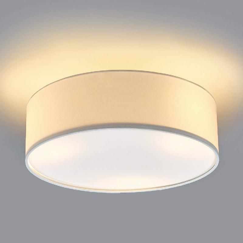 PLAFONNIER LINDBY SEBATIN, Ø 40 CM, BEIGE, TISSU, E27
