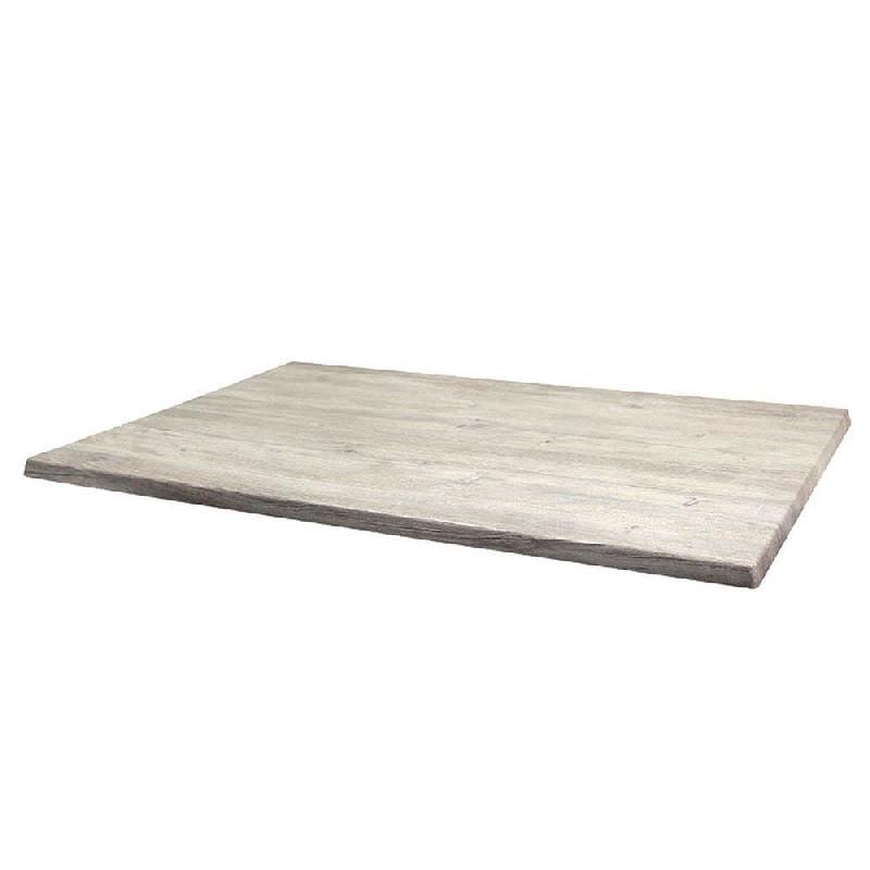Plateau rectangulaire de table extérieur Werzalit 110x70cm décor pondérosa blanc_0