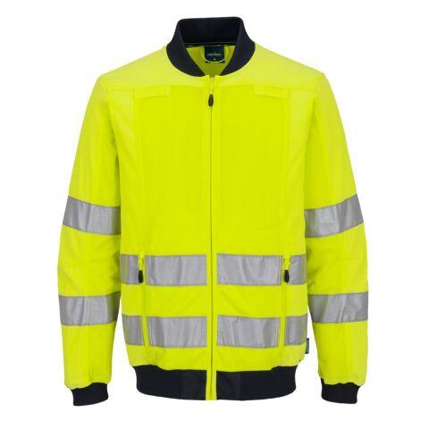 PORTWEST T164 VESTE DE TRAVAIL HV AVEC PANNEAUX EN MESH JAUNE/MARINE - TAILLE XL