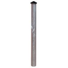 Poteau de rue - borne métallique Ø 76 mm avec pommeau riveté en fonte d'aluminium - galvanisé avec pommeau noir_0
