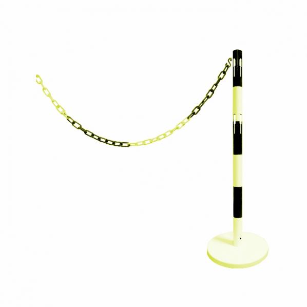 Poteaux de sécurité avec chaîne noir/jaune - 3 versions disponibles - Marque Rolléco_0