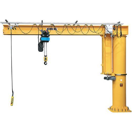 POTENCE SUR FÛT À ROTATION 360° 3200KG PORTÉE 4M HAUTEUR 3M - HUCHEZ