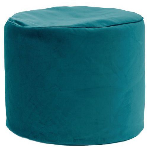 POUF ROND MARILYN VELVET BLEU PAON