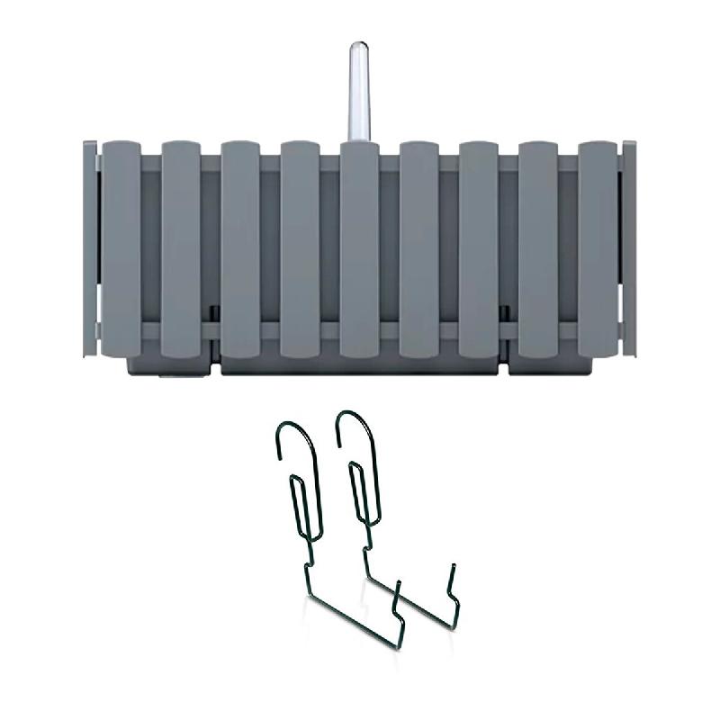 Prosperplast - Jardinière de balcon BOARDEE FENCYCASE W - 38x18x16,2 cm, gris pierre - gris plastique ZA3260_0