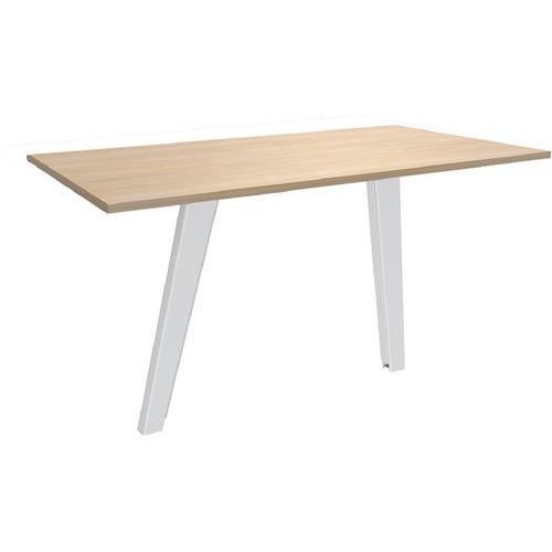 RETOUR DIRECT L120XP60 SUR 2 PIEDS BLANC/CHÊNE CLAIR - SIMMOB