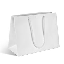 Sac luxe Natural White kraft blanc poignées papier 39+18x29cm par 100 - Gimex - blanc 3700481688199_0