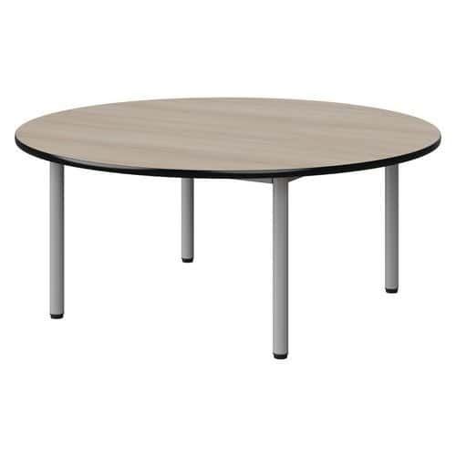 TABLE MALIBU Ø 120 T1 4P STRA ANTIB ACACIA/NOIR GRIS 9006